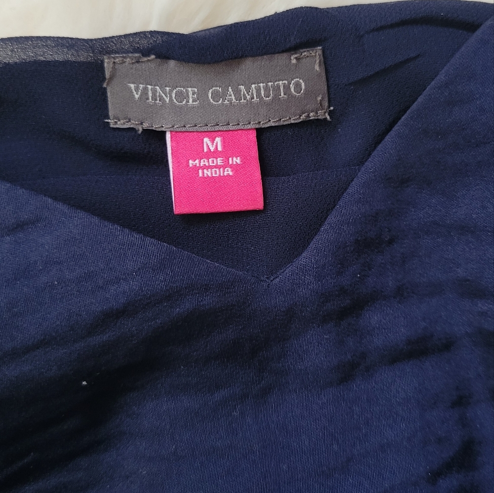 Vince Camuto Blue Sleeveless Fitted Tank Top - Picture 2 of 5
